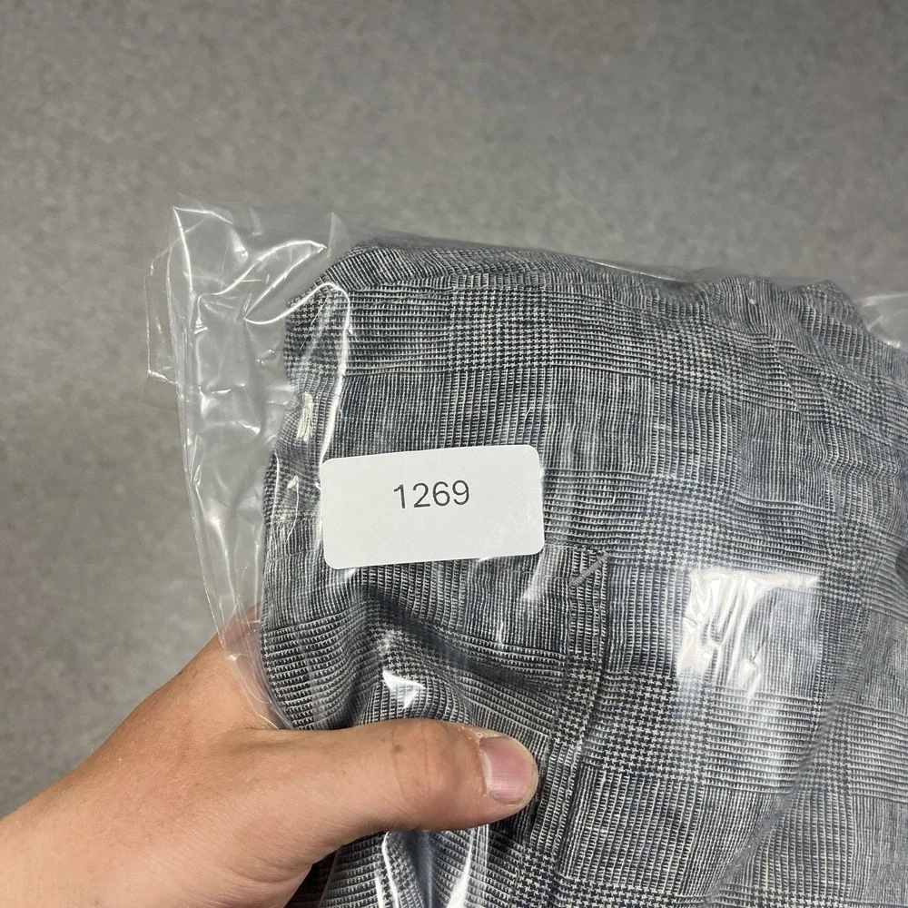 Banana Republic Shorts Mens 36 Blue Chino Linen Cotton Blend Plaid 10